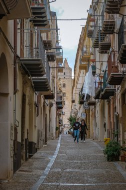 Cefalu, Sicilya adasının ortaçağ köyü, Palermo ili, İtalya