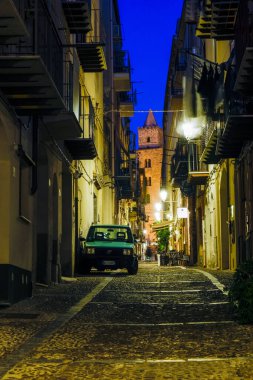 Cefalu, Sicilya adasının ortaçağ köyü, Palermo ili, İtalya