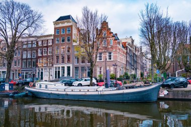 Amsterdam Hollanda, Amsterdam Hollanda kanalları Kış akşamları Hollanda 'da