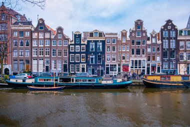 Amsterdam Hollanda, Amsterdam Hollanda kanalları Kış akşamları Hollanda 'da