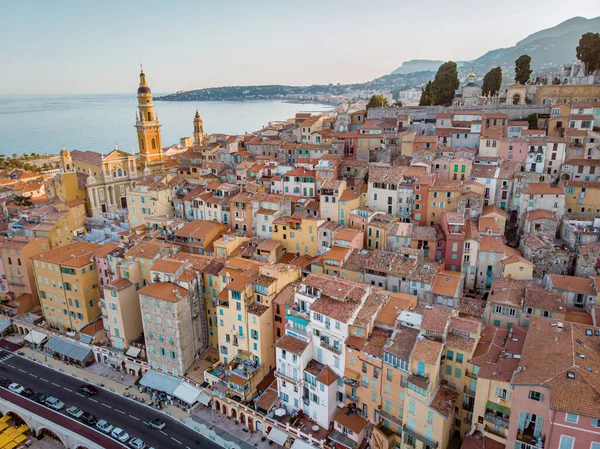 View on old part of Menton, Provence Alpes Cote d Azur, France. — Stock Photo, Image