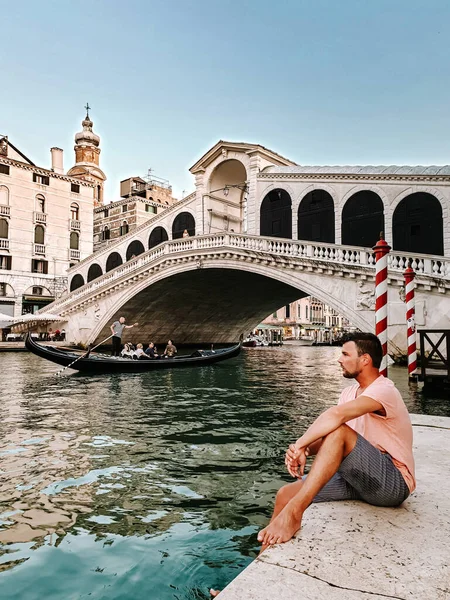 Itália Veneza, cidade quase vazia de Veneza durante o verão de 2020 com o aumento da pandemia de 19 pessoas na Itália — Fotografia de Stock