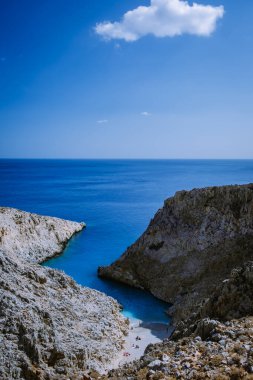 Yunanistan Girit 'te Seitan Limania adlı güzel bir sahil