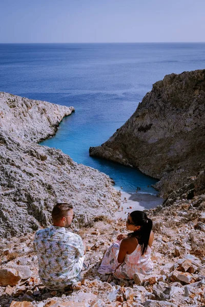 Prachtig strand genaamd Seitan limania op Kreta, Griekenland — Stockfoto