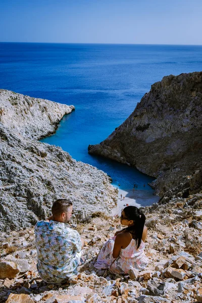 Prachtig strand genaamd Seitan limania op Kreta, Griekenland — Stockfoto