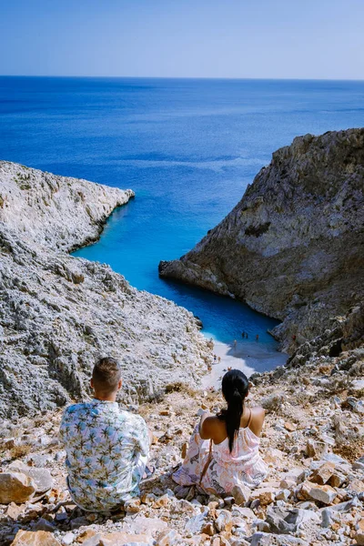 Hermosa playa llamada Seitan limania en Creta, Grecia —  Fotos de Stock