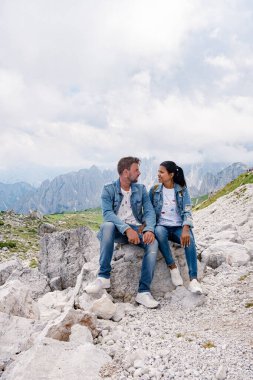 Tre Cime di Lavaredo, Italya Dolomites, Antonio Locatelli, İtalya Alplerinde Tre Cime di Lavaredo ile birlikte.