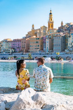 Yaz boyunca Menton, Provence-Alpes-Cote dAzur, Fransa