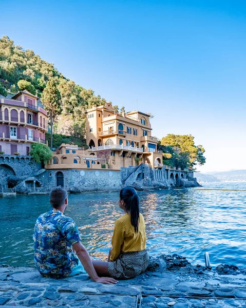 Belle côte de la mer avec des maisons colorées à Portofino, Italie Europe Portofino en Ligurie, Italie — Photo