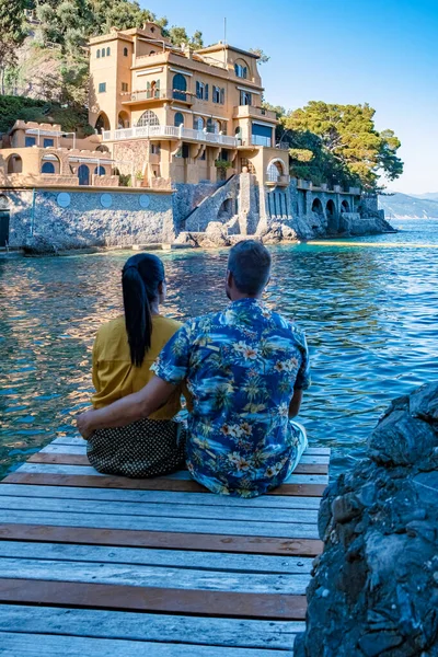 Schöne Meeresküste mit bunten Häusern in Portofino, Italien Europa Portofino in Ligurien, Italien — Stockfoto