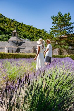 Senanque Abbey Gordes Provence Lavanta tarlaları Notre-Dame de Senanque, mor lavanta tarlaları Luberon France