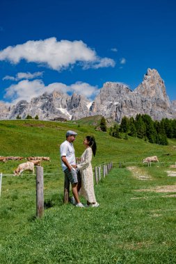 Passo Rolle. Pala grubu Pale di San Martino İtalya, Trentino 'nun dolomitlerinde. Pala, UNESCO Dünya Mirası Alanının bir parçası