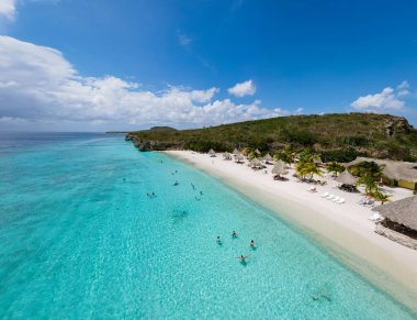  Karayip adası Curacao 'daki Cas Abou Plajı, Curacao Karayipleri' ndeki Playa Cas Abou