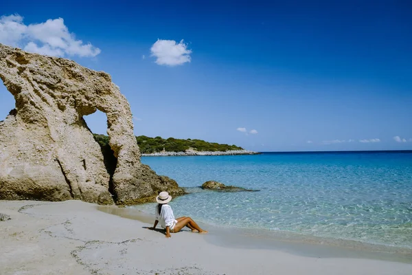 Tropisch strand van Voulisma strand, Istron, Kreta, Griekenland — Stockfoto