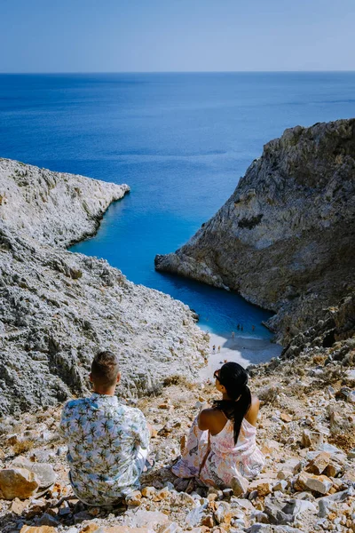 Hermosa playa llamada Seitan limania en Creta, Grecia — Foto de Stock