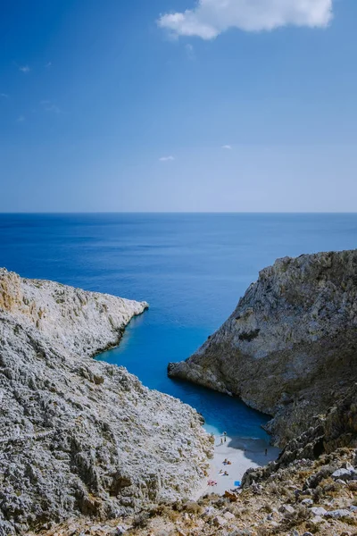 Hermosa playa llamada Seitan limania en Creta, Grecia —  Fotos de Stock