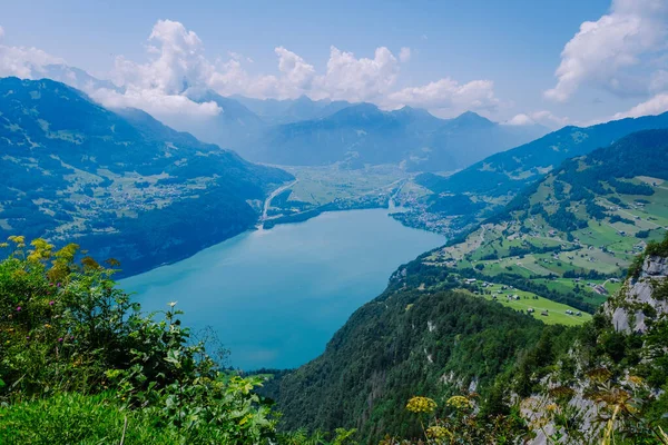 Lake Walensee. Switzerland, Europe, viewpoint over the Walensee — Stock Photo, Image