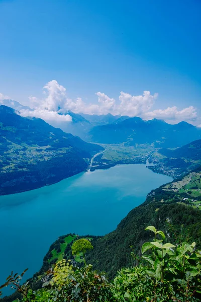 Lac Walensee. Suisse, Europe, point de vue sur le Walensee — Photo