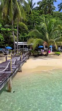 Tayland 'daki Koh Kood Adası' nın sakin kıyılarını keşfedin, büyüleyici bir ahşap iskele, bereketli palmiye ağaçları ve kristal berrak sularla. Tropikal kaçamaklar için mükemmel.