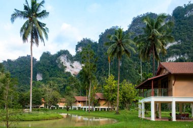 Khao Sok Tayland 'a yerleşen bu huzurlu sığınakta canlı palmiyeler ve uzak kireçtaşı dağlarıyla çevrili büyüleyici kulübeler doğaya mükemmel bir kaçış sunuyor..