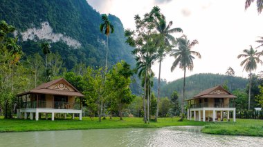 Khao Sok Tayland 'ın göbeğine yerleşmiş bu büyüleyici bungalovlar yoğun tropikal ormanlar ve görkemli dağlarla çevrili sakin sularla huzurlu bir geri çekilme sunuyorlar. Huzurlu bir kaçış için mükemmel..
