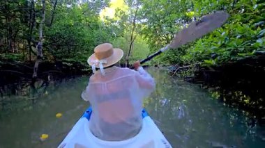 Güneş ışığı ağaçların arasından süzülürken Tayland, Koh Phayam 'ın sakin mangrovlarında kürek çekin. Güneydoğu Asya 'nın bu gizli taşında güzellik ve sükuneti tecrübe etmek..