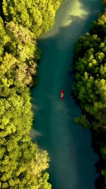Koh Phayam Tayland 'ın büyüleyici zümrüt sularını ve yemyeşil yeşilliğini tecrübe edin. Yalnız bir kanocu, bu tropik cennetin huzurlu atmosferini kucaklayarak sakin mangrovlarda süzülür..