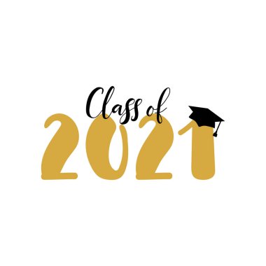 2021 sınıfı. Modern hat sanatı. Mektup. Mezuniyet tasarımı, parti, lise ya da üniversite mezunu, yıllık için şablon