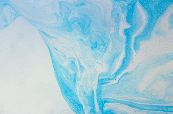 Niebieski bionic i wzory natury przez plamy farby na papierze - mar — Zdjęcie stockowe