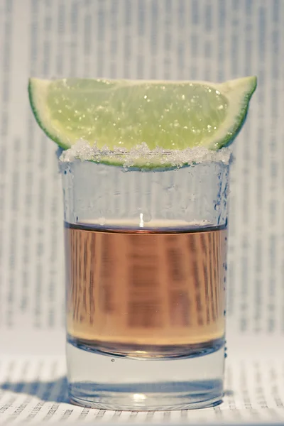 Tequila s limetkou — Stock fotografie