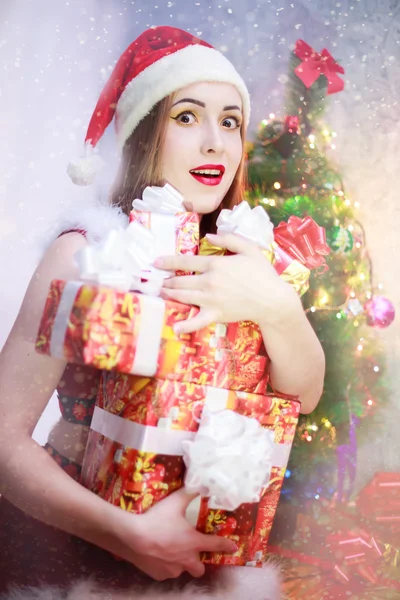 Babbo Natale ragazza — Foto Stock