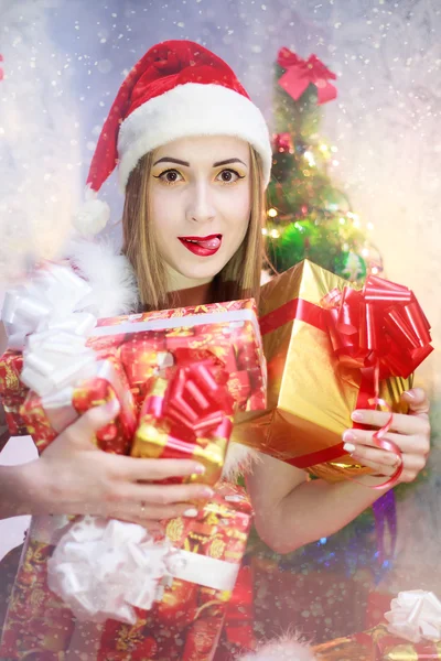 Babbo Natale ragazza — Foto Stock