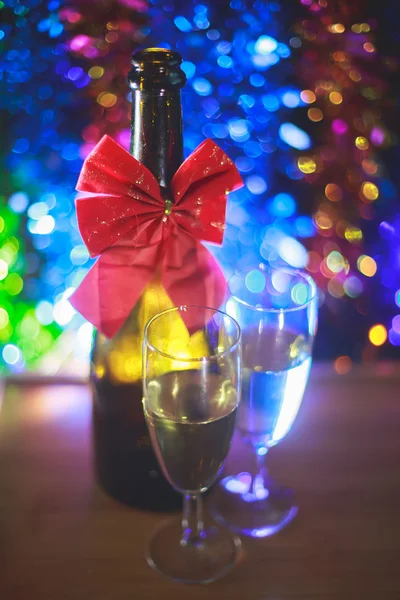 De Champagne in de kerstnacht — Stockfoto