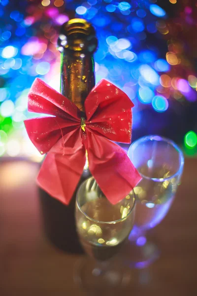 De Champagne in de kerstnacht — Stockfoto
