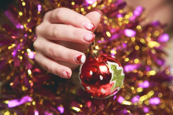 A Manicura de Natal — Fotografia de Stock