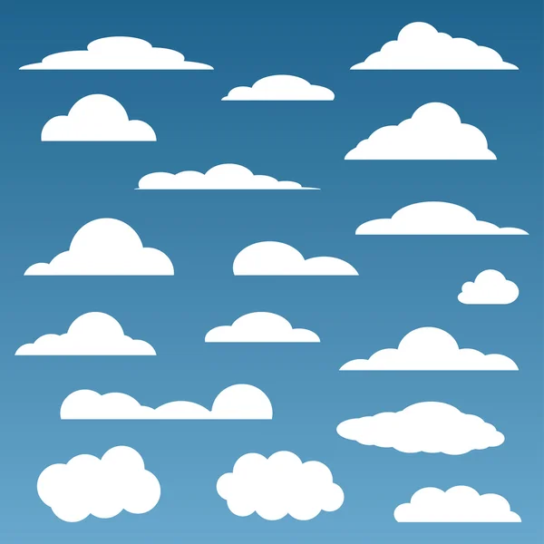 Nubes vectoriales conjunto — Vector de stock