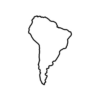 Güney Amerika harita simgesi çizgisi biçimi