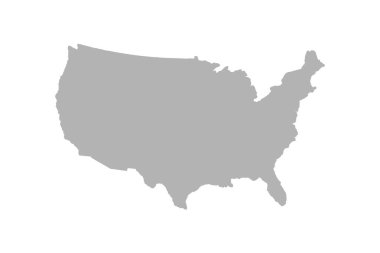 United states map on white background clipart