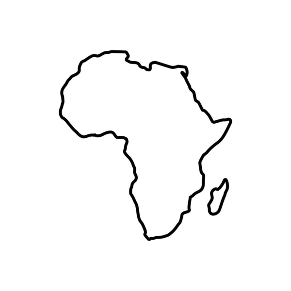 Afrika Karte Icon Line Stil — Stockvektor