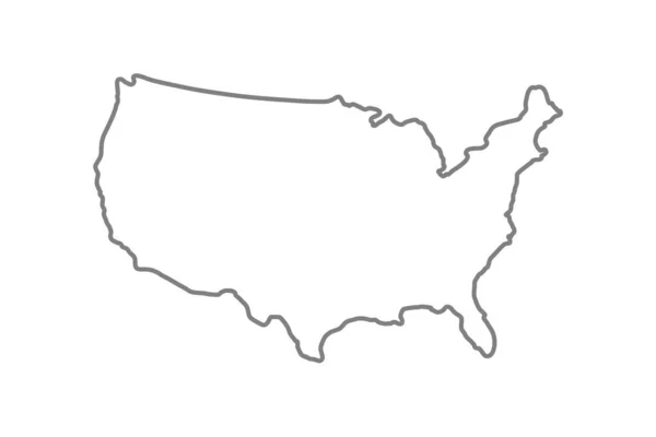 Estados Unidos Mapa Icono Línea Estilo — Vector de stock