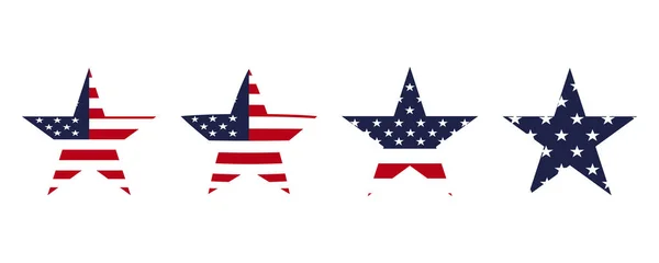 Usa Csillagok Zászló Stílus Tábla Készlet — Stock Vector