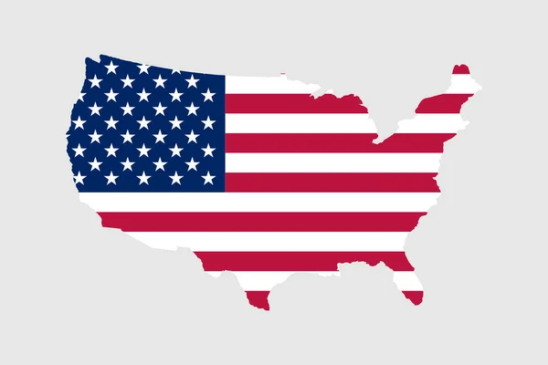 Kaart Verenigde Staten Nationale Vlag Pictogram — Stockvector