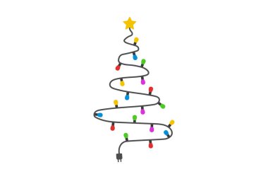 Yılbaşı ışığından yapılmış Noel ağacı