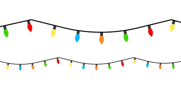 Icono Luces Navidad Conjunto Fondo — Vector de stock