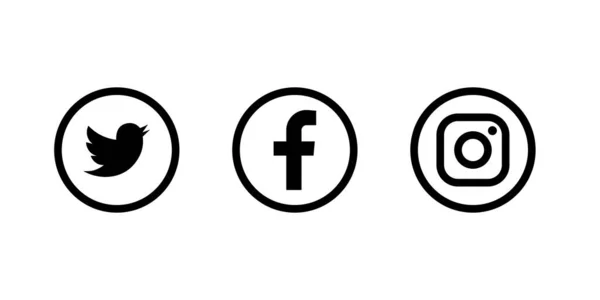Ícones Logotipo Mídia Social — Vetor de Stock