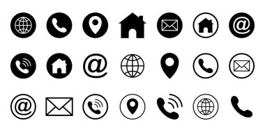 Web icon set. Website internet different icons clipart