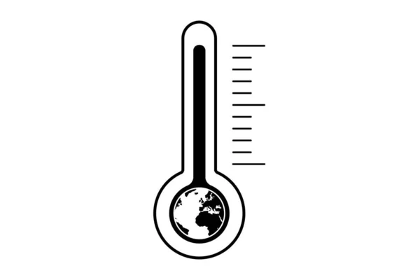Calentamiento Global Tierra Termómetro — Vector de stock