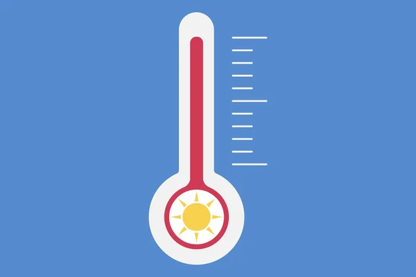 Thermometer Mit Sonnensymbol — Stockvektor