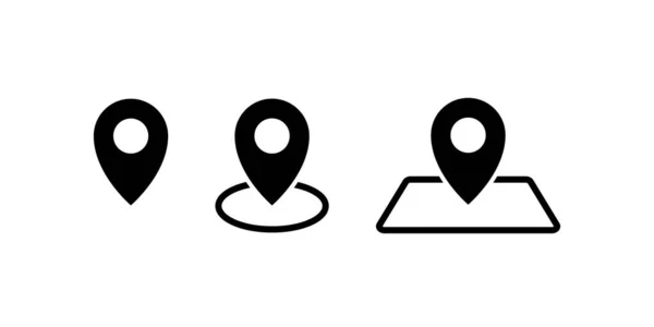 Pinnen Locatie Pictogrammen Set Eenvoudig Ontwerp — Stockvector