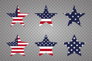 Usa yıldız simgesi seti. ABD tatil kavramı